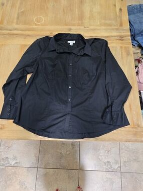 Liz Claiborne Black Button-Down Women's Shirt